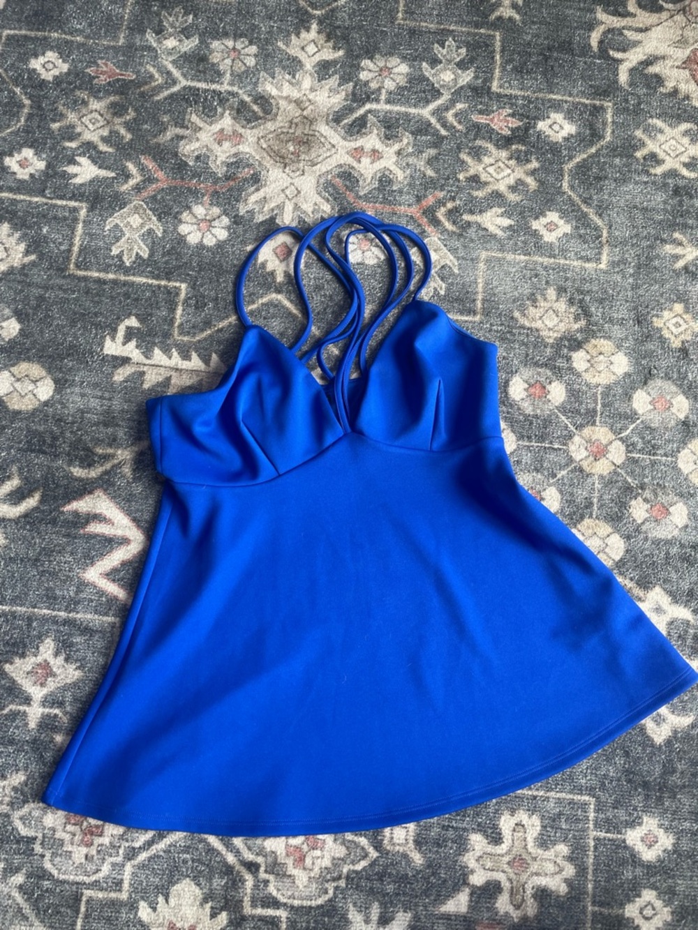 Express Bold Blue V-Neck Top